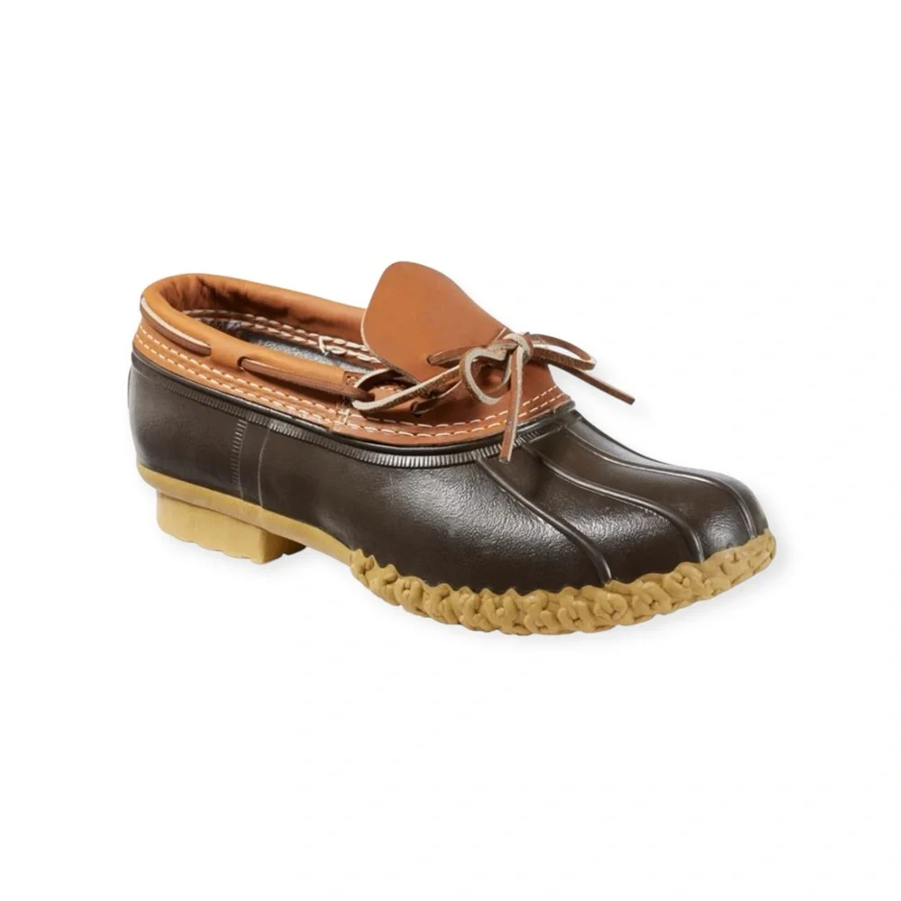 LL Bean ✪ Classic Rubber Moc Duck Rain Boots ✪ Tan Bean Boot Brown Gum ✪ 12M ✪